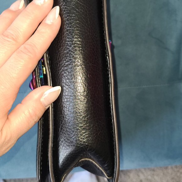 Rebecca Minkoff Iridescent Holograph Love Black /Oil Slick Leather Bag and Dust - Picture 12 of 15